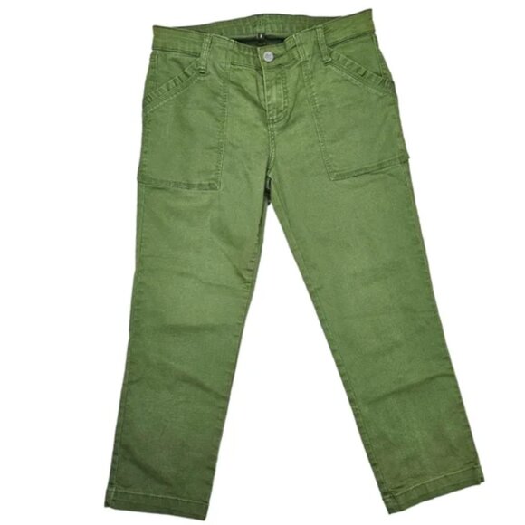 Kut From The Kloth Green Chino Crop Pants - Picture 1 of 9